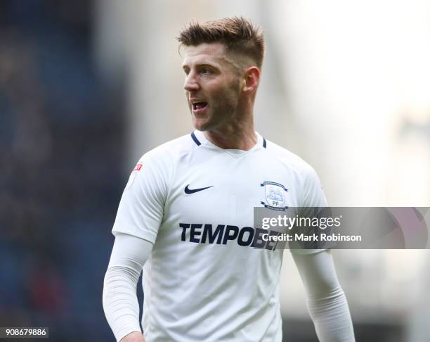 Preston North End's Paul Gallagher during the Sky Bet Championship match between Preston North End and Birmingham City at Deepdale on January 20,...