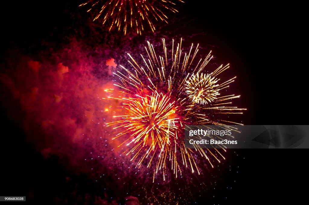 Low Angle View Of Firework Exploding In Sky