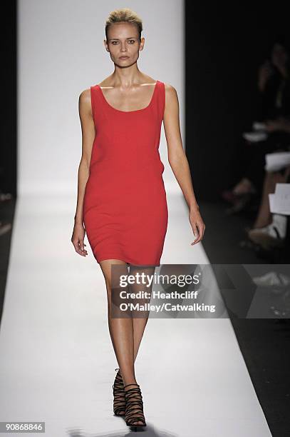 Model walks the runway during the Narciso Rodriguez Spring Summer 2010 Ready To Wear show, part of Mercedes-Benz Fashion Week at Bryant Park on...