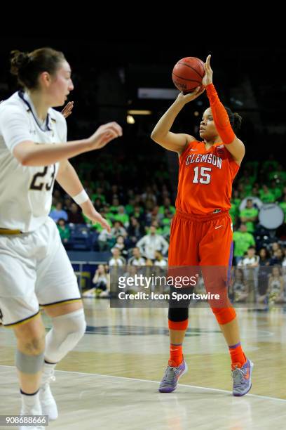Clemson Tigers guard Jaia Alexander during the game between the Clemson Tigers and Notre Dame Fighting Irish on January 21 at Purcell Pavilion in...
