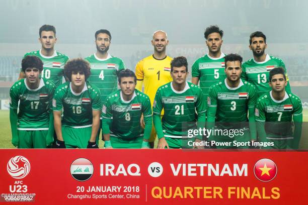 Iraq squad poses for photos prior to the AFC U23 Championship China 2018 Quarter-finals match between Iraq and Vietnam at Changshu Stadium on 20...