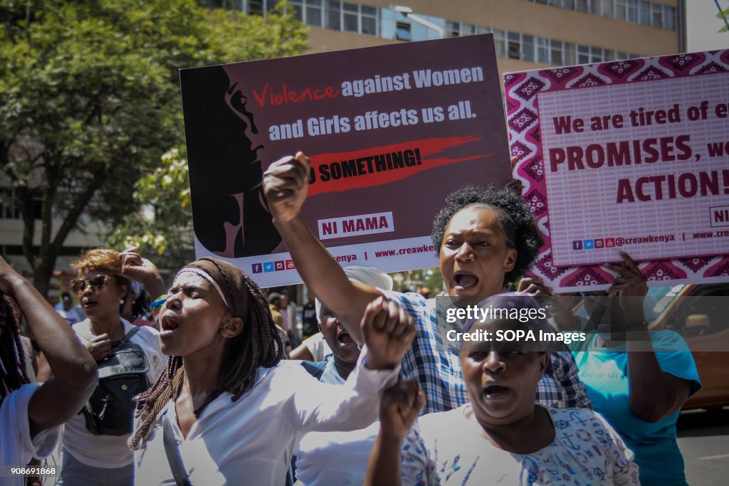 Kenyan women took to the streets of Nairobi, the capital...