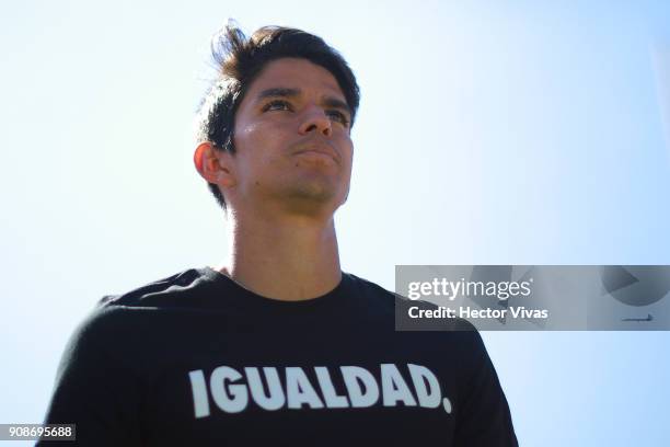 Carlos Orrantia of America enters to the field prior the 3rd round match between Pumas UNAM and America as part of the Torneo Clausura 2018 Liga MX...