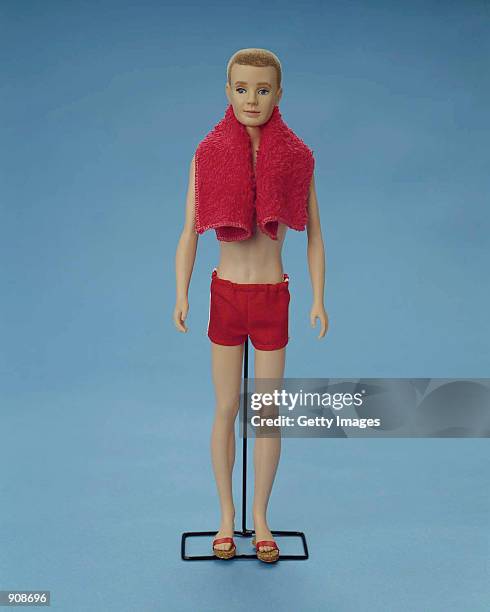 Original Ken doll wears a bathing suit and a towel in this studio portrait. On March 13 Mattel toy company celebrated the 40th anniversary of the Ken...