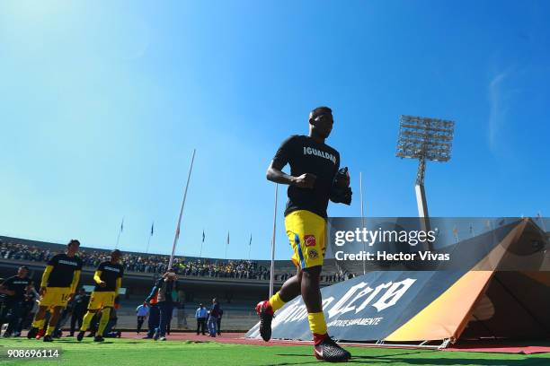 Darwin Quintero of America enters to the field during the 3rd round match between Pumas UNAM and America as part of the Torneo Clausura 2018 Liga MX...