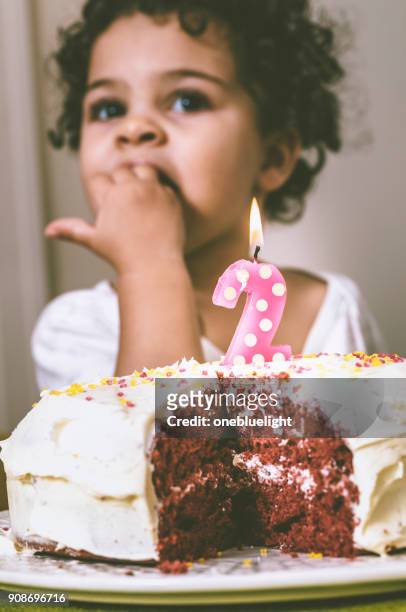 people: two years old birthday girl - onebluelight stock pictures, royalty-free photos & images