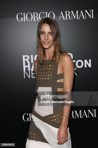 Model Vanessa Traina attends the Vladimir Restoin Roitfeld & Andy Valmorbida Presentation Of The Works Of Richard Hambleton at TBD on September 15,...