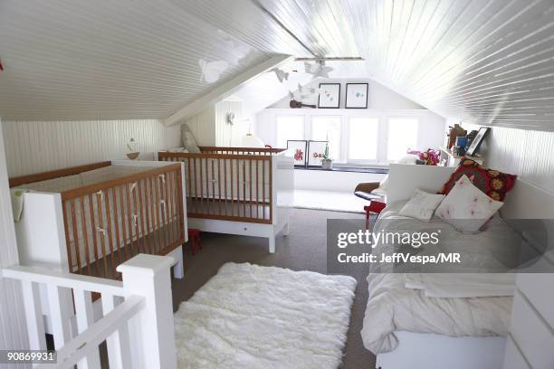 General view during a photo shoot with Molly Ringwald, her husband Panio Gianopoulos, their new twins Adele Georgina and Roman Stylianos and daughter...