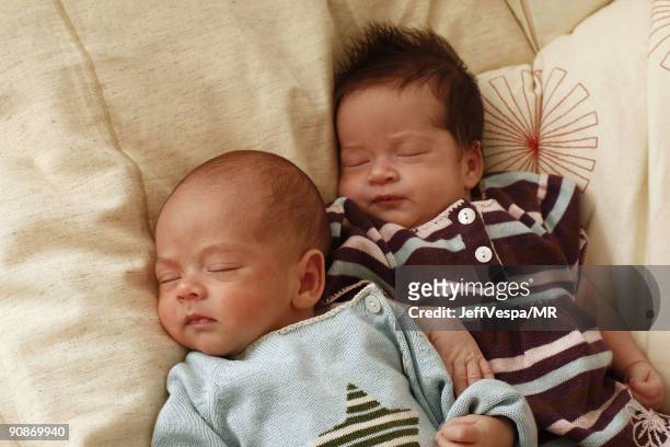 Adele Georgina and Roman Stylianos , the newborn twins of Molly Ringwald, her husband Panio Gianopoulos, during a photo shoot on July 29, 2009 in Los...