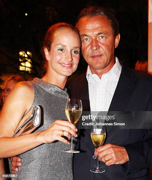 Actress Lara Joy Koerner and husband Heiner Pollert attend for the Guido Maria Kretschmer Shop Opening on September 16, 2009 in Munich, Germany.