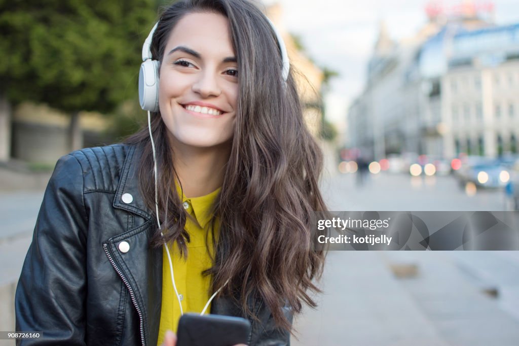 Woman listening music