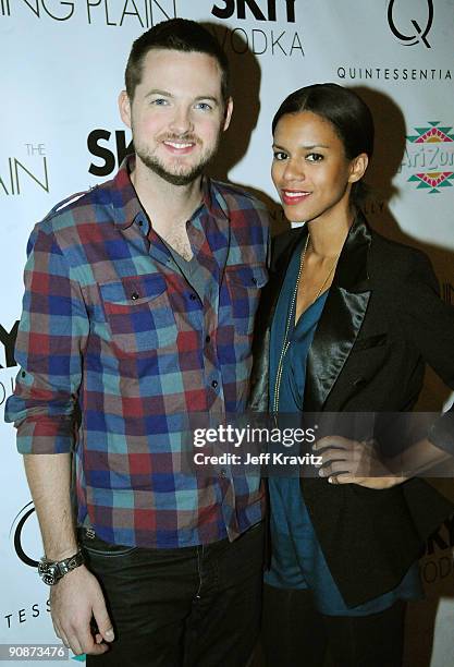 Personality Damien Fahey and actress Grasie Mercedes attends the premiere of "The Burning Plain" at the Sunshine Cinema on September 16, 2009 in New...