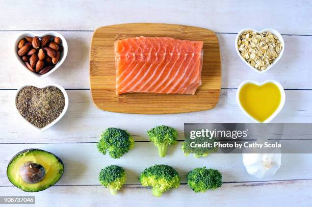 heart healthy foods - cholesterol stockfoto's en -beelden