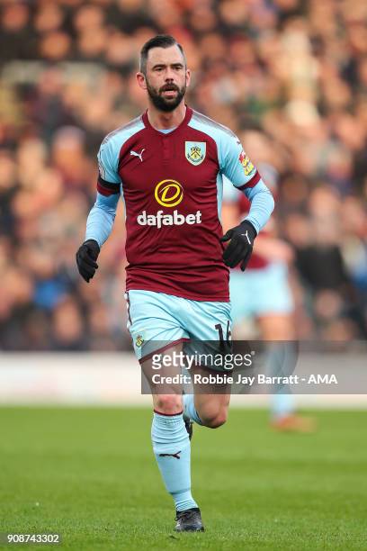 Steven Defour of Burnley during the Premier League match between Burnley and Manchester United at Turf Moor on January 20, 2018 in Burnley, England.