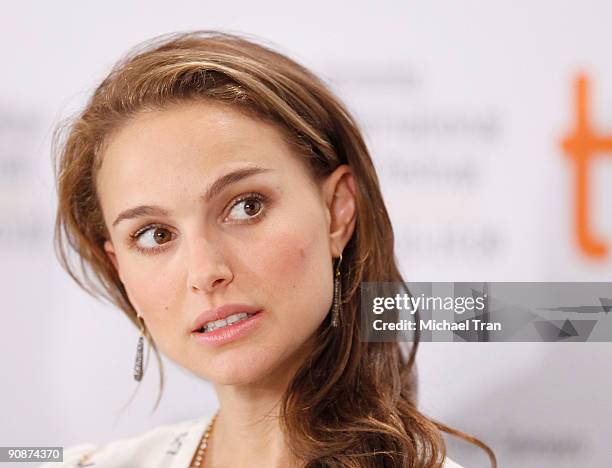 Actress Natalie Portman attends the "Love And Other Impossible Pursuits" press conference during the 2009 Toronto International Film Festival held at...