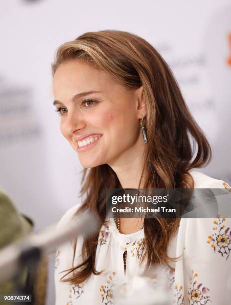 Actress Natalie Portman attends the "Love And Other Impossible Pursuits" press conference during the 2009 Toronto International Film Festival held at...