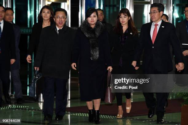 Hyon Song-wol, head of the North Korea's Samjiyon Orchestra, arrives at the customs, immigration and quarantine office for departure to North Korea...