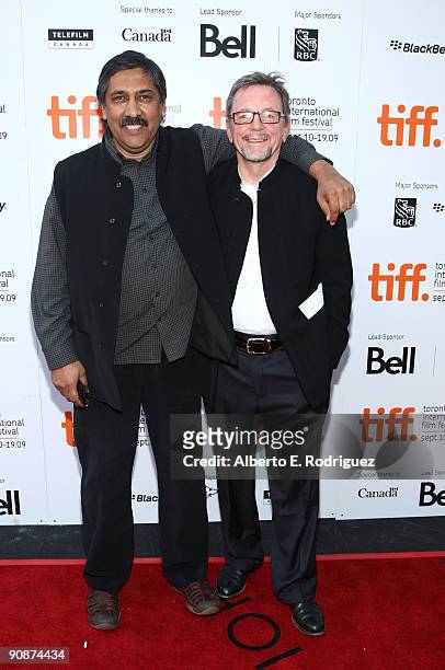 Writer/director Dilip Mehta and producer David Hamilton arrive at the "Cooking With Stella" screening during the 2009 Toronto International Film...