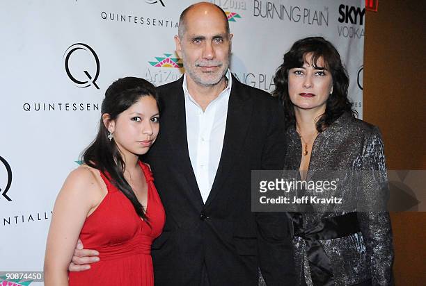 Director Guillermo Arriaga , Maru Arriaga and guest attend the premiere of "The Burning Plain" at the Sunshine Cinema on September 16, 2009 in New...