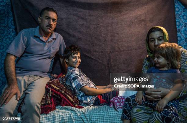 Tomas with his family after 3 years. Thomas, an 11-year old Yazidi boy from Shingal, who was kidnapped by ISIL three years ago, taken away from his...