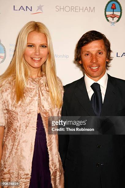 Valeria Mazza and Alejandro Gravier attend the Cocktail party Celebrating the Arrival of Argentine Designers to NY Fashion Week at Consulate of...