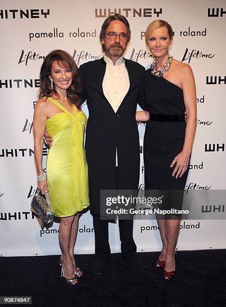 Actors Susan Lucci, Jeremy Irons and Joan Allen attend the "Georgia O'Keeffe: Abstraction" exhibition opening at The Whitney Museum of American Art...