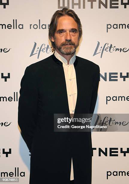 Actor Jeremy Irons attends the "Georgia O'Keeffe: Abstraction" exhibition opening at The Whitney Museum of American Art on September 16, 2009 in New...