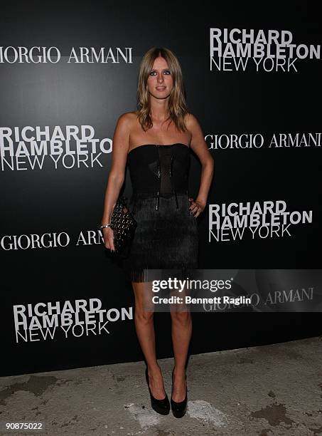 Nicky Hilton attends the Vladimir Restoin Roitfeld & Andy Valmorbida Presentation Of The Works Of Richard Hambleton at TBD on September 15, 2009 in...