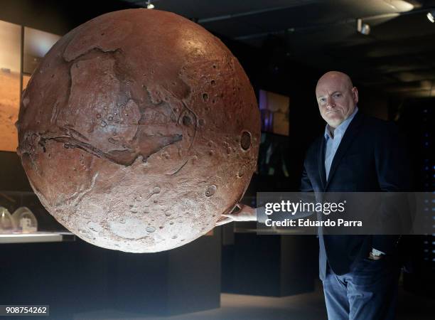 Astronaut Scott Kelly presents his book 'Resistencia. Un ano en el Espacio' at Telefonica Foundation on January 22, 2018 in Madrid, Spain.