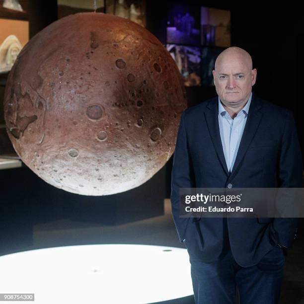 Astronaut Scott Kelly presents his book 'Resistencia. Un ano en el Espacio' at Telefonica Foundation on January 22, 2018 in Madrid, Spain.