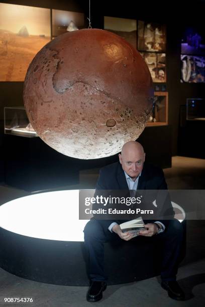 Astronaut Scott Kelly presents his book 'Resistencia. Un ano en el Espacio' at Telefonica Foundation on January 22, 2018 in Madrid, Spain.