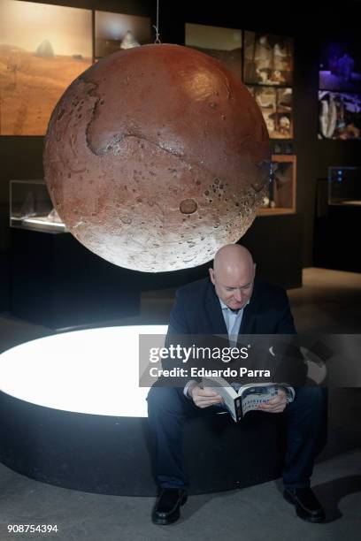 Astronaut Scott Kelly presents his book 'Resistencia. Un ano en el Espacio' at Telefonica Foundation on January 22, 2018 in Madrid, Spain.