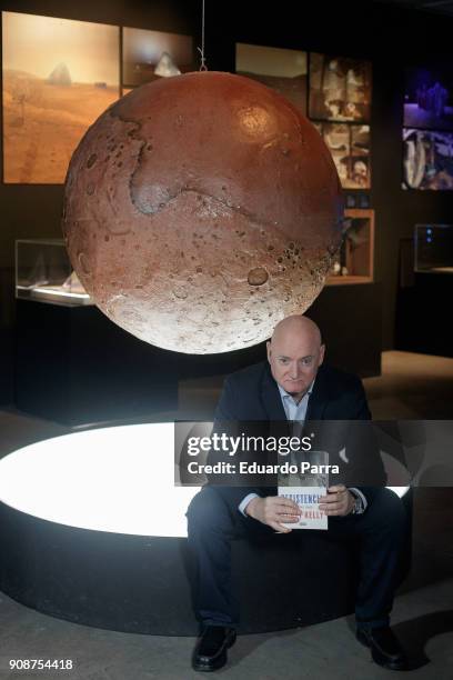 Astronaut Scott Kelly presents his book 'Resistencia. Un ano en el Espacio' at Telefonica Foundation on January 22, 2018 in Madrid, Spain.