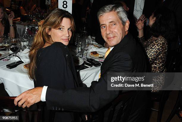 Jemima Khan and Sir Stuart Rose at the 'Liver Good Life' Charity Party at Christies on September 16, 2009 in London, England.