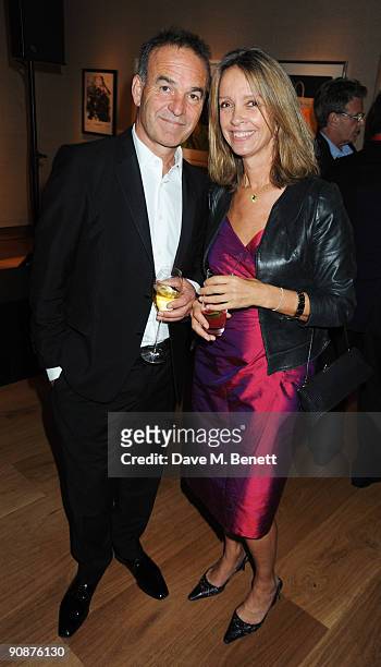 Nick Broomfield and Sabrina Guinness at the 'Liver Good Life' Charity Party at Christies on September 16, 2009 in London, England.