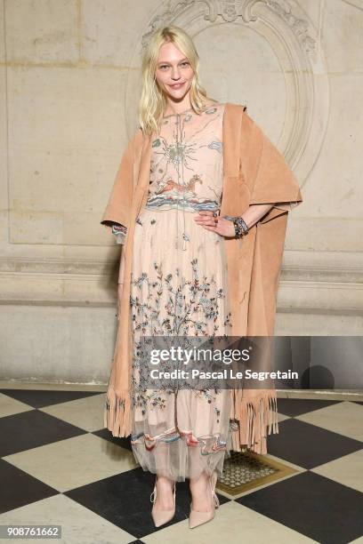 Sasha Pivovarova attends the Christian Dior Haute Couture Spring Summer 2018 show as part of Paris Fashion Week on January 22, 2018 in Paris, France.