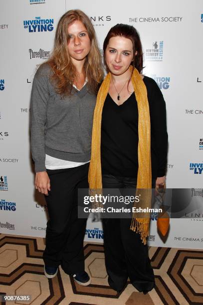 Model Carolyn Murphy and Heather Matarazzo attend The Cinema Society and Links of London's screening of "The Invention Of Lying" at the Tribeca Grand...