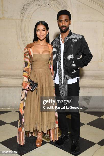 Jhene Aiko and Big Sean attend the Christian Dior Haute Couture Spring Summer 2018 show as part of Paris Fashion Week on January 22, 2018 in Paris,...