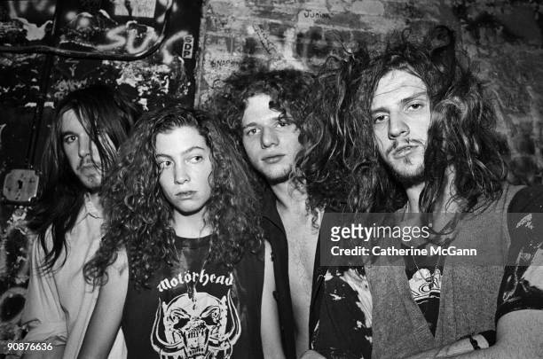 American rock band, White Zombie poses for a portrait at CBGB's on March 13, 1987 in New York City, New York .