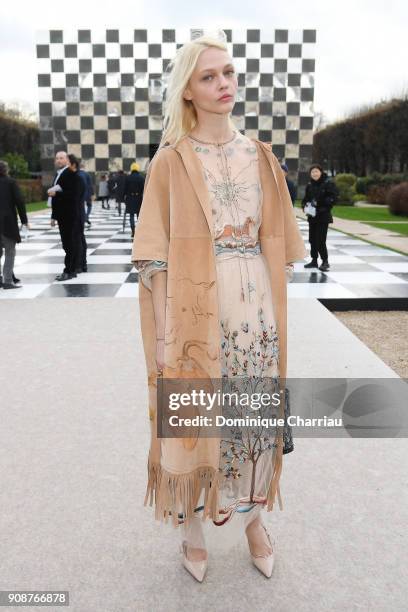 Sasha Pivovarova attends the Christian Dior Haute Couture Spring Summer 2018 show as part of Paris Fashion Week on January 22, 2018 in Paris, France.