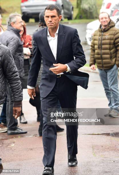 France's Ligue 1 football club Bordeaux Girondins Uruguayan new head coach Gustavo Poyet arrives for a press conference presenting him as head coach...