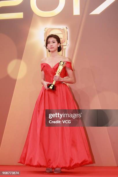 Actress Sisley Choi attends the 2017 TVB Anniversary Awards at TVB City on January 21, 2018 in Hong Kong, Hong Kong.