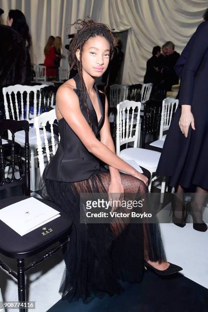 Willow Smith attends the Christian Dior Haute Couture Spring Summer 2018 show as part of Paris Fashion Week on January 22, 2018 in Paris, France.