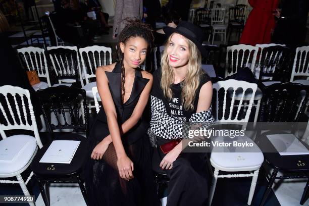 Willow Smith and Annabelle Wallis attend the Christian Dior Haute Couture Spring Summer 2018 show as part of Paris Fashion Week on January 22, 2018...