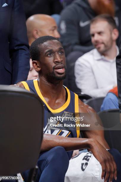 Ekpe Udoh of the Utah Jazz looks on during the game against the Sacramento Kings on January 17, 2018 at Golden 1 Center in Sacramento, California....