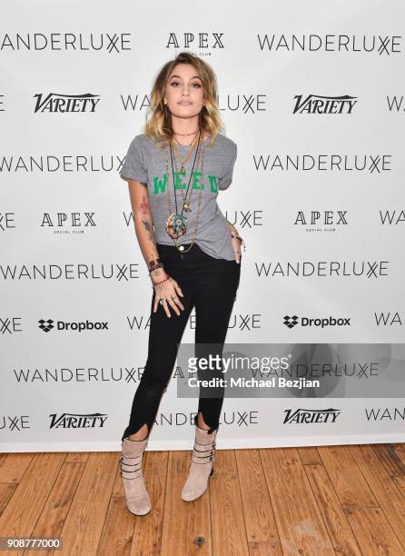 Paris Jackson attends WanderLuxxe House hosts "Common and Friends" Evening of Private Performances presented by Dropbox and Apex Social Club on...