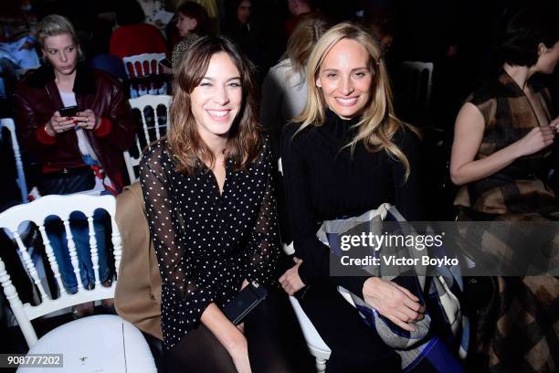 Alexa Chung and Lauren Santo Domingo attend the Christian Dior Haute Couture Spring Summer 2018 show as part of Paris Fashion Week on January 22,...