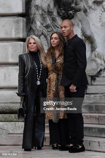 Tina Green, Chloe Green and Jeremy Meeks are seen arriving at Ralph & Russo show during Paris Fashion Week : Menswear Fall Winter 2018/2019 on...