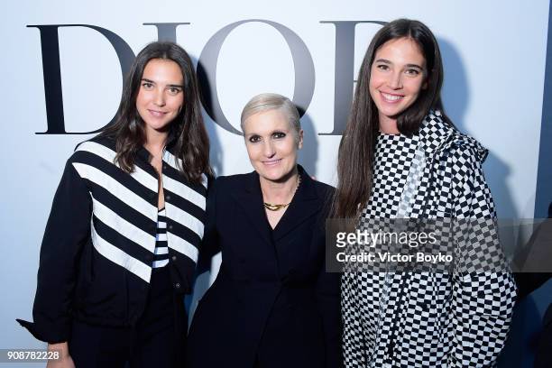 Viola Arrivabene, Maria Grazia Chiuri and Vera Arrivabene attend the Christian Dior Haute Couture Spring Summer 2018 show as part of Paris Fashion...