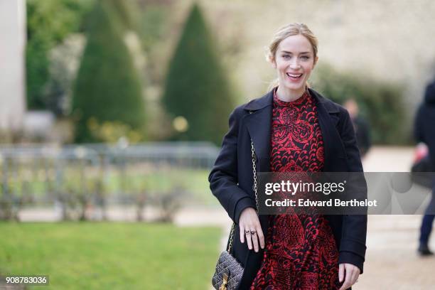 Emily Blunt attends the Christian Dior Haute Couture Spring Summer 2018 show as part of Paris Fashion Week on January 22, 2018 in Paris, France.